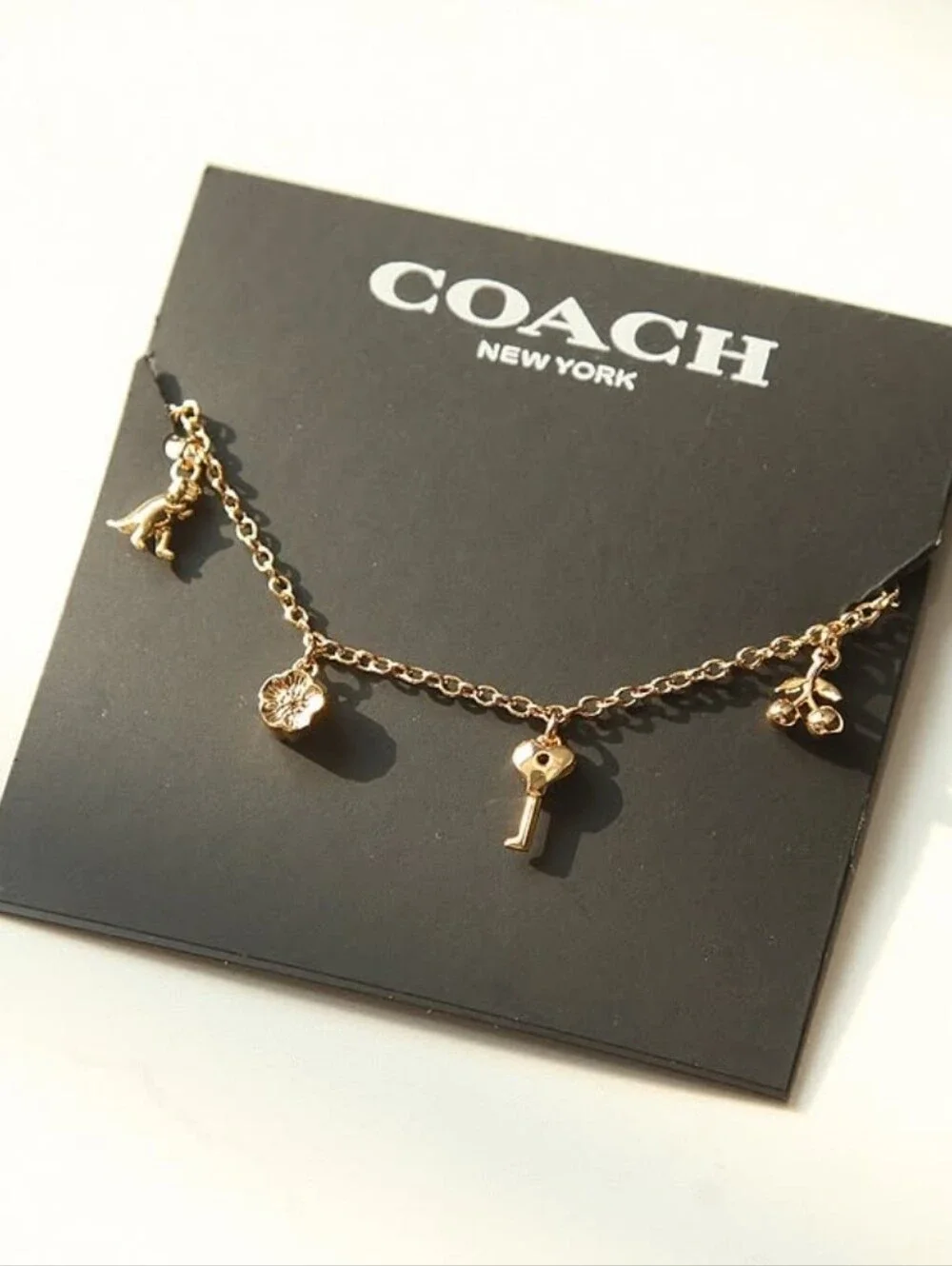 Coach Mini Icons Gold Charm Necklace